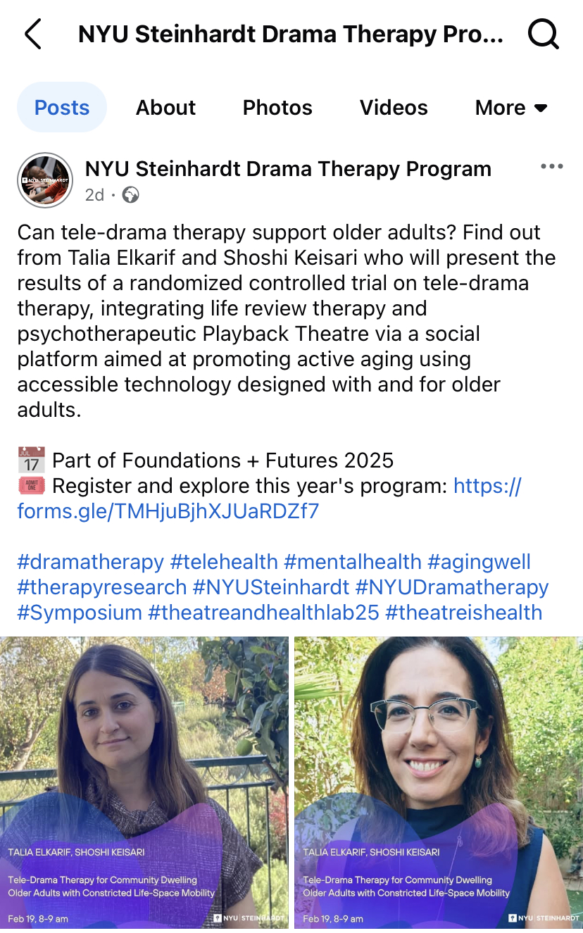 Read more about the article February 2025 – NYU Steinhardt Drama Therapy Symposium